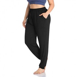 ZERDOCEAN Women's Plus Size Casual Lounge Yoga Pants Comfy Relaxed Joggers Pants Drawstring with Pockets