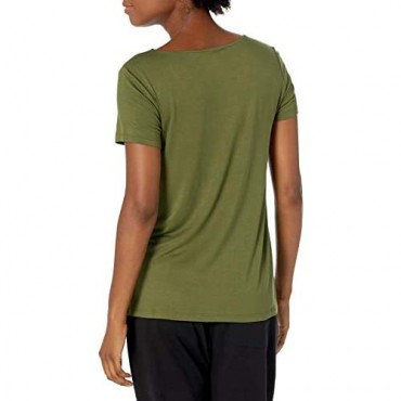 Brand - Mae Women's Loungewear Scoop Neck Short Sleeve T-Shirt