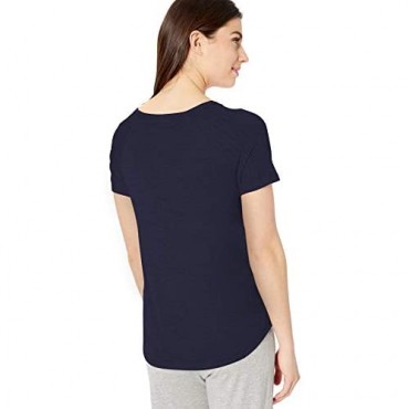 Splendid Women's Short Sleeve Henley T-Shirt Casual Lounge Pajama Top Pj