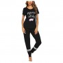 Ekouaer Womens Pajamas Set Short Sleeve Sleepwear Tops with Long Pants Pjs Set Print Nightwear