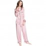 LONXU Womens Silk Satin Pajamas Set Button Down Sleepwear Loungewear XS~3XL