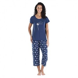 Sleepyheads Women's Sleepwear Jersey Lightweight Capri Pajama Set