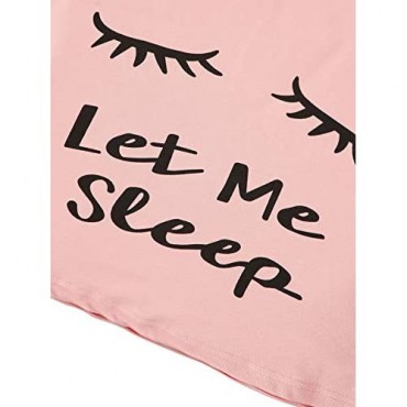 WDIRARA Women's Sleepwear Closed Eyes Print Tee and Shorts Cute Pajama Set