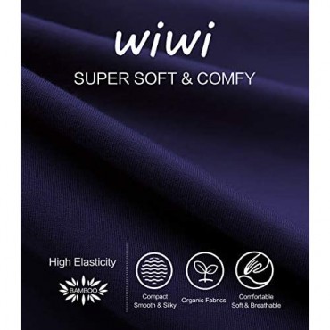 WiWi Women's Soft Bamboo Pajamas Set Short Sleeves Top with Long Pants Pjs Loungewear V Neck Sleepwear S-XXL