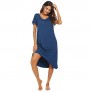 Ekouaer Nightgowns Womens Short Sleeve Sleepwear Comfy Loungewear Plus Size Night Shirt S-XXL
