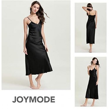 JOYMODE Womens Satin Nightgown Sleepwear Silk Pajama Lingerie Spaghetti Strap Nightdress Long Slip Loungewear S-XXL