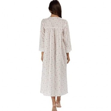 The 1 for U 100% Cotton Nightgown 3/4 Sleeves + Pockets - Laura