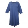 Womens Open Back Knit Nightgown with Diamond Neck and Soft - Indigo LGE