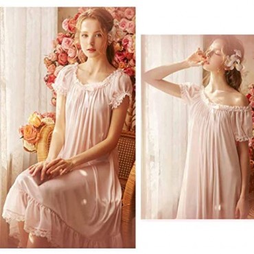 Women's Vintage Nightgowns Nightdress Satin Silk Victorian Sleepwear Bridal Chemises Loungwear Leisure Nighties Pajamas