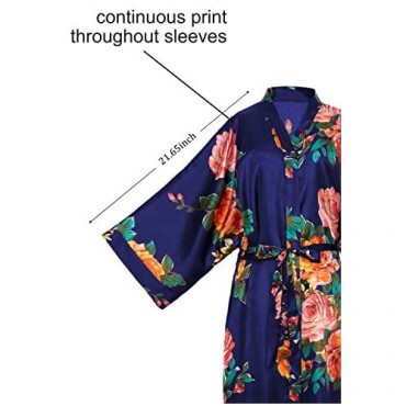 BABEYOND Kimono Robe Plus Size Long Floral Satin Robes Plus Size Kimono Cover Up Loose Cardigan Top Bachelorette Party Robe
