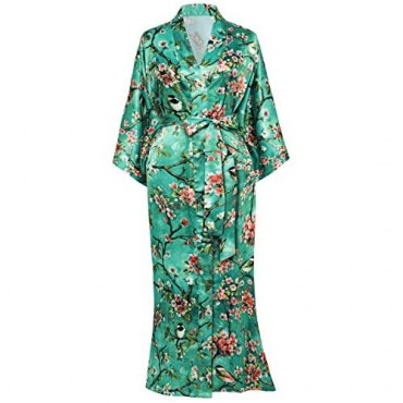 BABEYOND Long Kimono Robe Plus Size Satin Kimono Cover Up Loose Cardigan Top