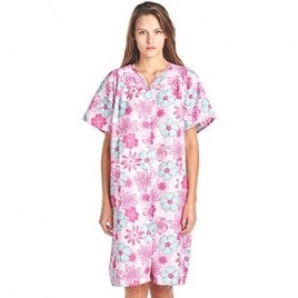 Casual Nights Women's Floral Woven Snap-Front Lounger House Dress