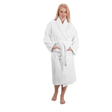 Classic Turkish Towels Luxury Shawl Terry Bathrobe - Hotel and Spa Robe Made With 100% Turkish Cotton