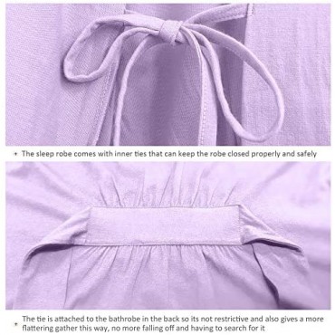 COLORFULLEAF Women's 100% Cotton Short Robes Knit Bathrobe Lightweight Kimono Robes Soft Sleepwear for Ladies