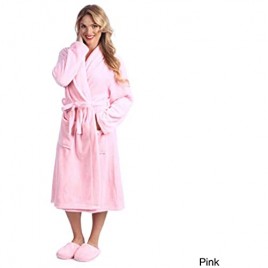 CozyHome Ultrasoft Plush Bathrobe and Slipper Set  X-Large  Pink