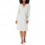  Essentials Women's Cozy Lounge Long-Sleeve Robe with Belt and Pockets