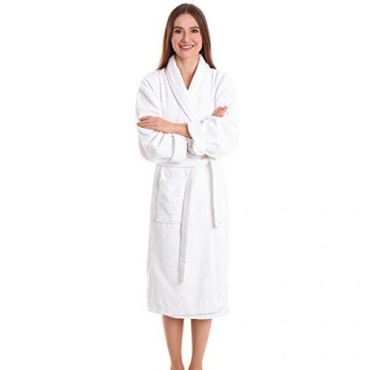 HomeLabels Luxury Bathrobe Spa Robe Combed Terry Cotton Valour for Men Women