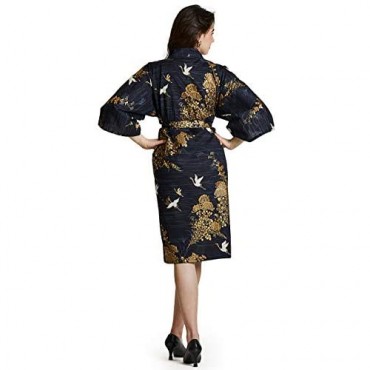 Japanese Kimono Robe for Women 100% Cotton Robe Short Nightgown