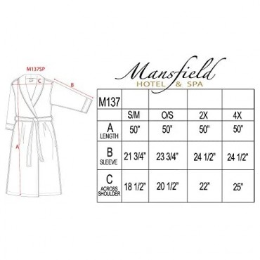 Mansfield Unisex Spa Microfiber Shimmer Lined Shawl Collar Robe