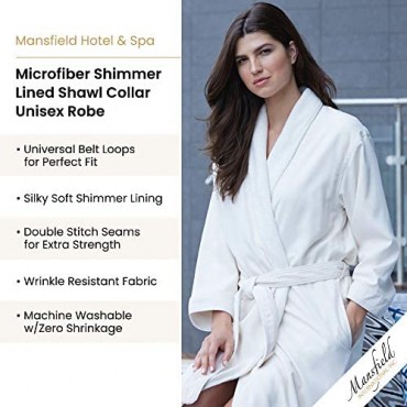 Mansfield Unisex Spa Microfiber Shimmer Lined Shawl Collar Robe