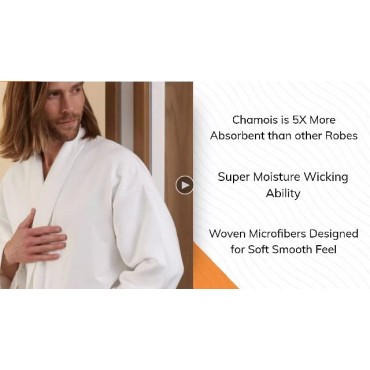 MONARCH Chamois Microfiber Shawl Hotel Robe - Lightweight Absorbent Soft Spa Bathrobe in Cypress