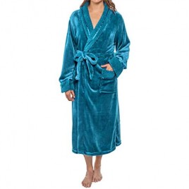 PAVILIA Soft Plush Women Fleece Robe Cozy Bathrobe Female Spa Robe Waffle