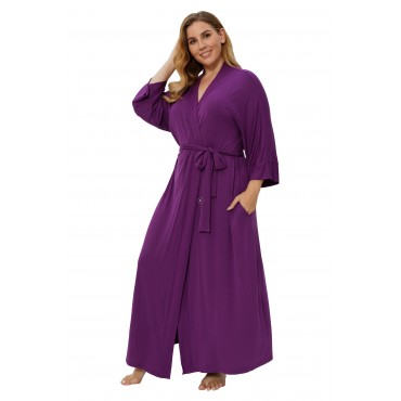 Super Shopping-zone Women's Plus Size Long Robes Kimonos Plus Size Maternity Robes Delivery Robes Sleepwear