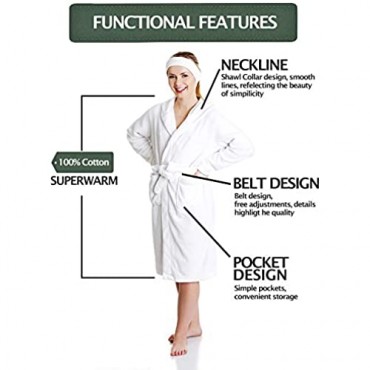 Terry Towels Classic Bath Robe Premium Spa Robe one size fits all White