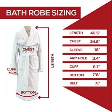 Terry Towels Classic Bath Robe Premium Spa Robe one size fits all White