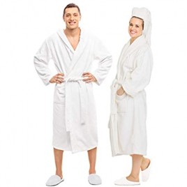 Terry Towels Classic Bath Robe  Premium Spa Robe  one size fits all  White