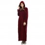Women Robe Hooded Zipper Front Soft Warm Long Bathrobe Sleepwear Winter Robes