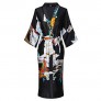 Women's Floral/Patterned Silky Kimono Robes Long Satin Bathrobes Sleepwear Loungewear
