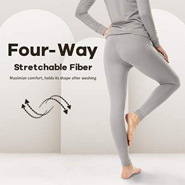 MANCYFIT Fleece Lined Thermal Leggings for Women Grey X-Large