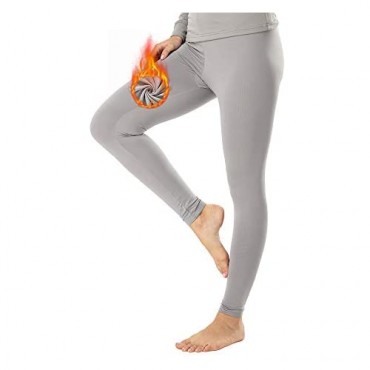 MANCYFIT Fleece Lined Thermal Leggings for Women Grey X-Large
