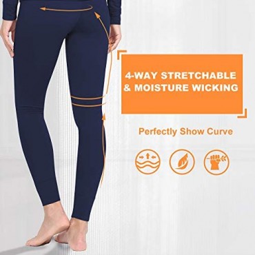 MANCYFIT Thermal Leggings for Women Fleece Lined Pants Long Underwear Bottoms
