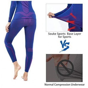 Souke Sports Womens Seamless Compression Workout Running Pants Training Yoga Leggings Wide Waist Tights