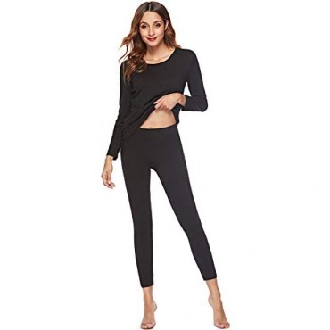 EFINNY Thermal Underwear for Women Lady Long Johns Set Top and Bottom Ultra Soft Smooth Pjs