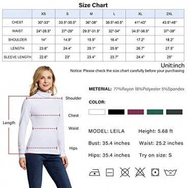 BALEAF Women's Turtleneck Thermal Shirts Underwear Slim Fit Long Sleeve Stretchy Tops Winter Base Layer