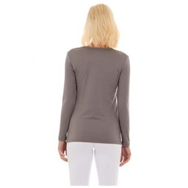 Bodtek Women’s Thermal Underwear Shirt Premium Fleece Lined Long Sleeve Baselayer Top