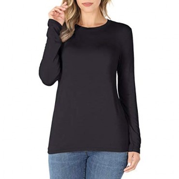 ClothingAve. Womens Missy Ultra Soft Base Layer Round Neck Moisture-Wicking T-Shirt Drapes & Breathable
