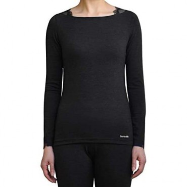 Courtaulds Womens Thermal Stretch Lace Scoop Neck Long Sleeve Top