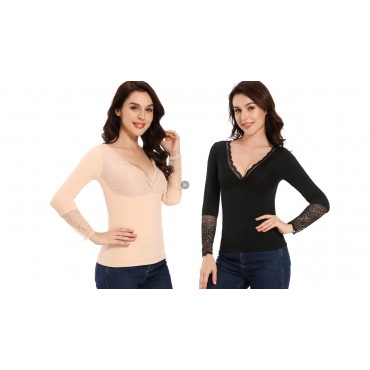 Joyshaper Thermal Shirts for Women Ultra Soft Long Sleeve Underwear Top Fleeced Lined Base Layer
