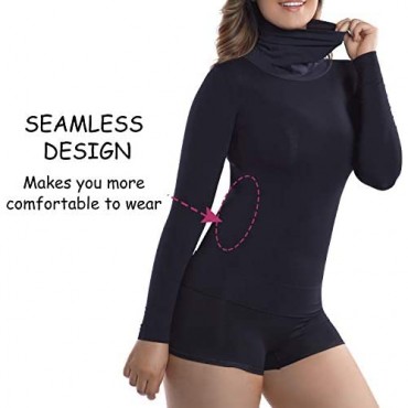+MD Women's Thermal Underwear Top Compression Long Sleeve Shirt Turtleneck Undershirt Basic Shapewear