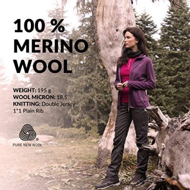 Womens Base Layer Top -%100 Merino Wool Half Zip Sweater Thermal Gray - X-Large