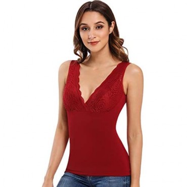 Womens V Neck Lace Thermal Top