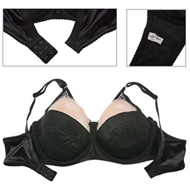 Mayuber Pocket Bra to Hold Fake Boobs Silicone Breast Forms for Crossdressers Mastectomy Black Bra