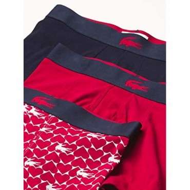 Lacoste Men's 3-Pack Casual Cotton Stretch Valentine's Day Pack Trunks