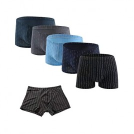 Men's Underwear Stylish Striped Pattern Smooth Cotton Trunks 2Pack