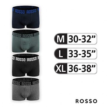 ROSSO Men's Underware Cutton Spandex Classic Trunk UT0-0243 (4 pcs/Pack)