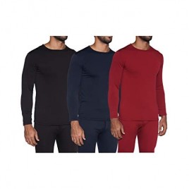 1 & 3 Pack: Men's Ultra-Soft Long Sleeve Crew Neck Thermal Shirt – Fleece Lined Compression Baselayer Top Underwear